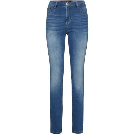 Philipp Plein jeggings a vita alta - blu