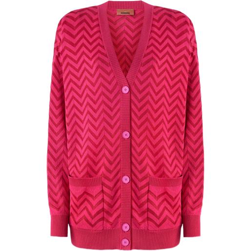 Missoni cardigan con motivo chevron - rosso