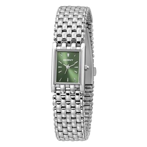 Silverora Orologi da donna in pelle Orologio da donna: Vintage Rettangolare Analogico Al Quarzo Orologi Piccoli Squisiti Quadrati In Pelle Orologi con Scala Numeri Romani Regali per, gold, cinghia