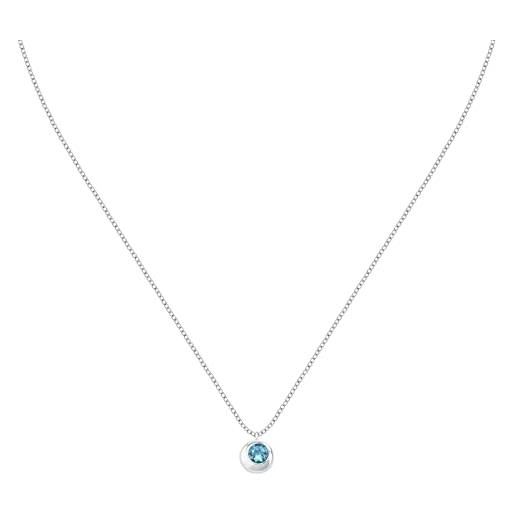Morellato collana da donna in argento 925 riciclato, pietra colorata, collezione tesori eterni, idea regalo donna, argento 925, topazio
