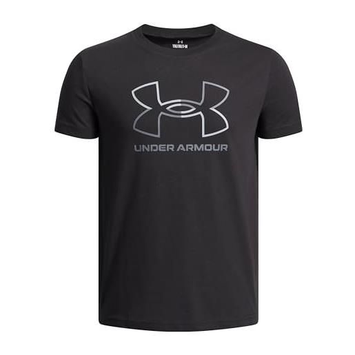 Under Armour bambino global line foundation short sleeve, maglietta manica corta super morbida con stampa grafica, t-shirt sportiva per allenamento e abbigliamento casual, midnight navy/steel, yxs