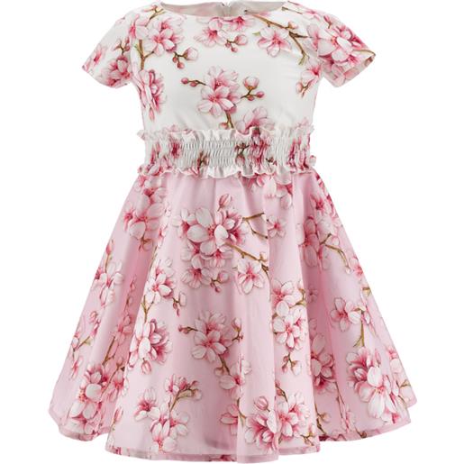 Monnalisa abito svasato fiori di pesco