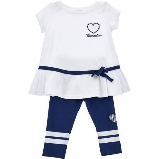 Monnalisa completo cotone blusa e leggings bicolor