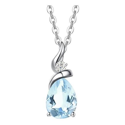 Collana Con Pietra Portafortuna Di Marzo Con Farfalla, Collana Blu Acquamarina, Gioielli Da Donna, Regalo Di Compleanno &ndash; Aurora Tears