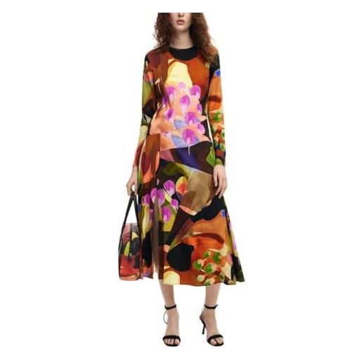 Desigual abito da donna a maniche lunghe nan, marrone, xl