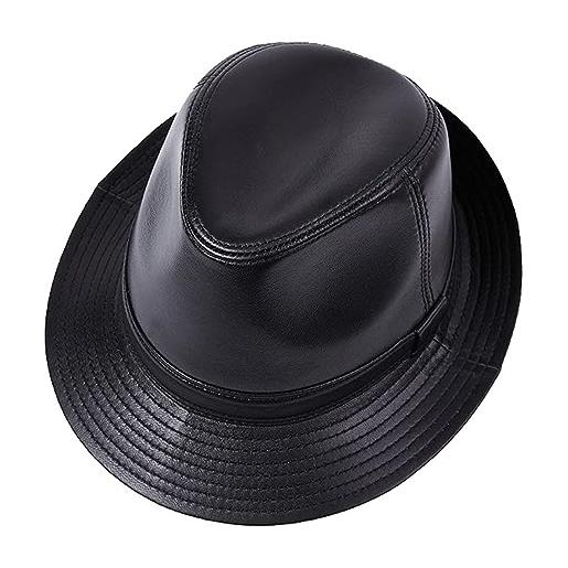 ZMNKH cappello panama in pelle cappello mafia gangster uomo fedora trilby cappello donna