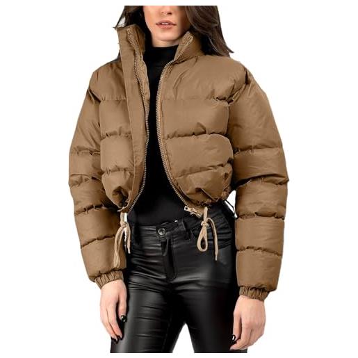Generico giacca donna imbottita calda autunno-invernale - cappotto caldo - giacche antivento a maniche lunghe e tasche - abito ideal giacca donna autunno giubbino donna 100 grammi