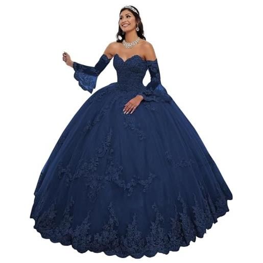 Fuomomo abito da sera formale stile principessa con scollo a cuore da donna mt032