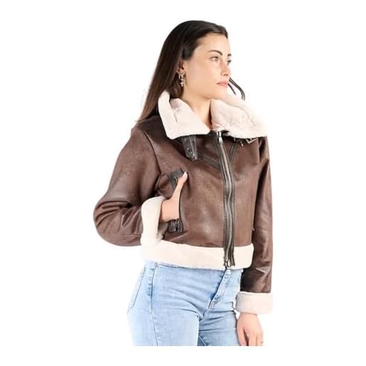 Giacca Bomber In Pelle Donna - Varsity Style, Morbida, Casual, Moda AVA - Foto 2