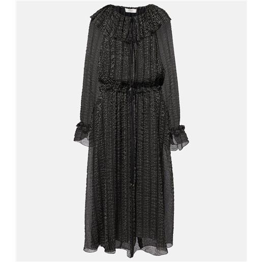 Chloe chloã© abito lungo in misto seta con volant