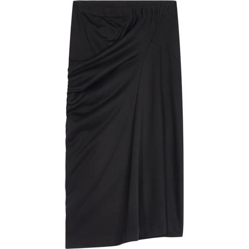 DRIES VAN NOTEN gonna midi drappeggiata in cotone - nero