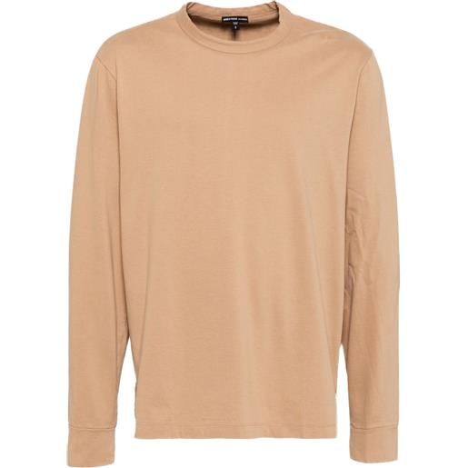 James Perse t-shirt heavy luxe a maniche lunghe - marrone