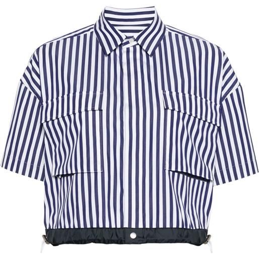 sacai blusa crop a righe