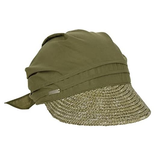 Seeberger ansali cappello con visiera in paglia donna -, verde oliva chiaro, 6 3/4 / 7 1/4