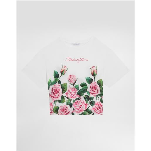 Dolce & Gabbana t-shirt in jersey con stampa rose