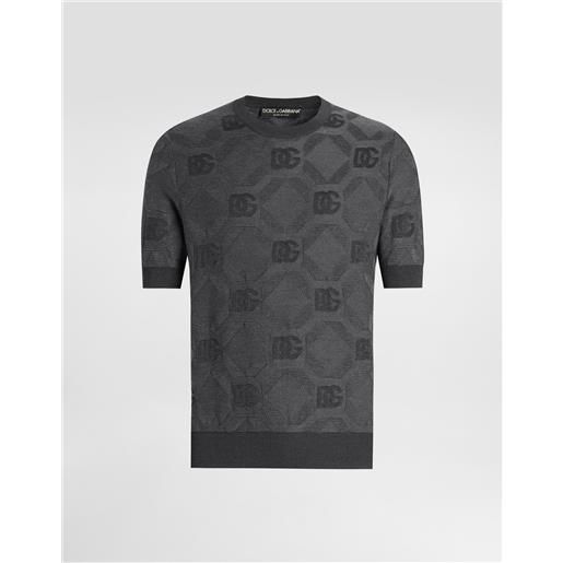 Dolce & Gabbana maglia girocollo in seta con logo jacquard