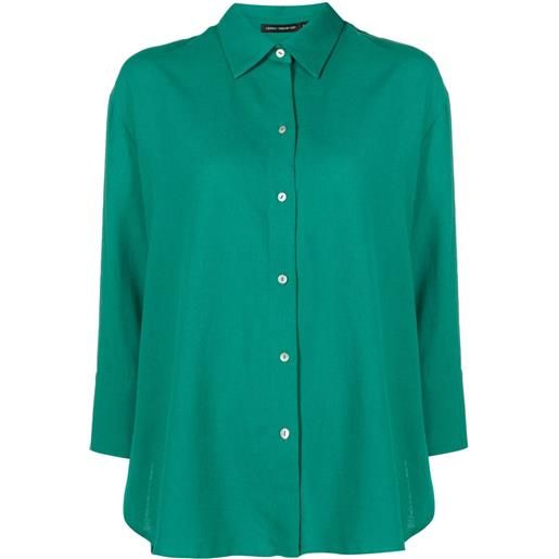Lenny Niemeyer camicia con orlo curvo - verde