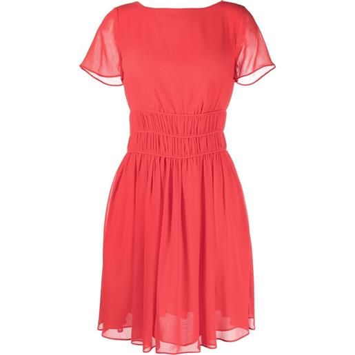 Emporio Armani abito svasato a coste - rosso