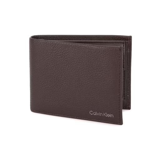 Calvin Klein uomo borsello bifold in pelle, marrone (dark brown), taglia unica