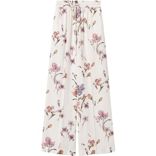 TWINSET pantaloni in crêpe de chine - bianco