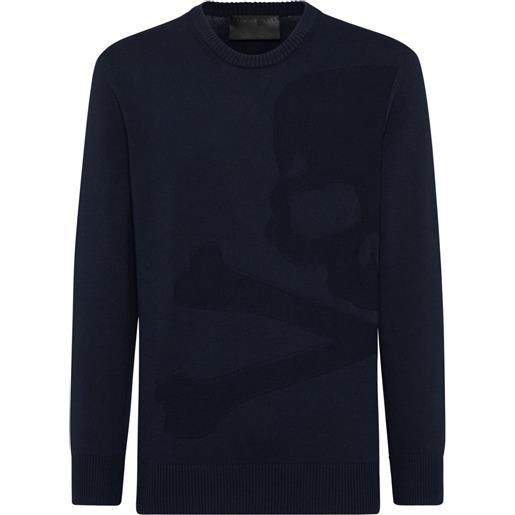 Philipp Plein maglione skull&bones - blu