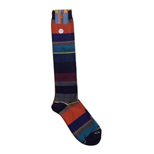 Gallo calze uomo righe multicolor in cotone e cashmere art. Ap102855 colore navy taglia unica 40-45