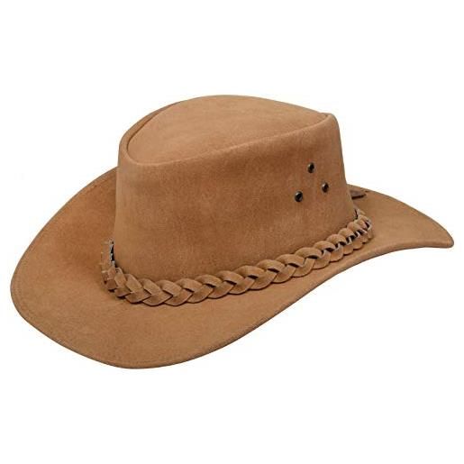 Infinity Leather cappello australiano unisex in stile western in abbronzatura pelle scamosciata western cowboy l