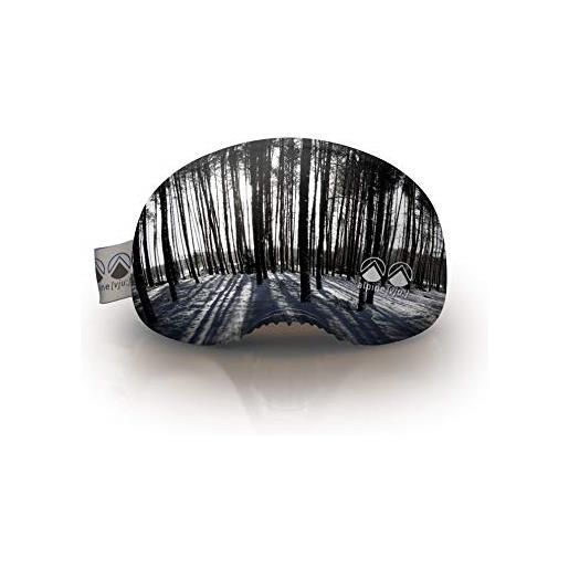 alpine [vju:] - protezione occhiali da sci | copertura protettiva per occhiali | elastico in microfibra | unisex (foresta - nero/bianco)