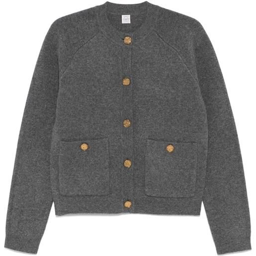 TOTEME cardigan con bottoni martellati - grigio