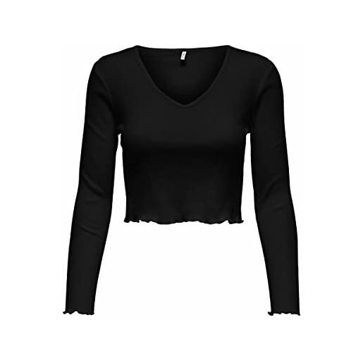 ONLY parte superiore femminile con scollo a v, nero , m