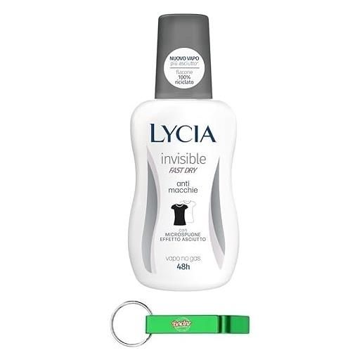 Beni Culinari lycia - deodorante vapo invisible fast dry, senza deodorante a gas, 0% macchie e aloni luminosi, 75 ml + portachiavi Beni Culinari