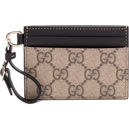 Gucci `gg emblem` card case with strap