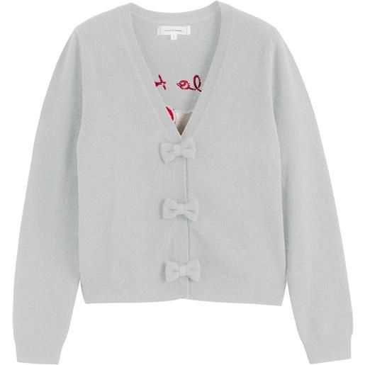 Chinti & Parker cardigan con fiocco Chinti & Parker x hello kitty - grigio