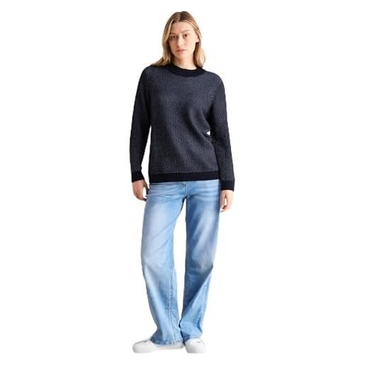 Cecil b303137 maglione strutturato two tono, universal blue, l donna
