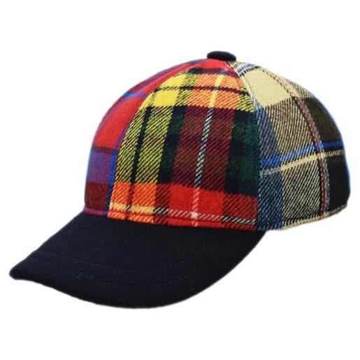 Melegari berretto baseball patchwork, aosta | lana colorata tartan | autunno inverno | uomo/donna (it, numero, 61, 62, multicolore)