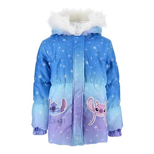 Disney stitch giacca per ragazze, caldo e morbido giubbotto piumino invernale, cappotto con cappuccio per bambina, taglia 4 anni | rosa