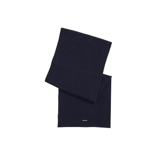 カルバンクラインジーンズ calvin klein jeans - sciarpa calvin klein cotone navy, blu, taglia unica