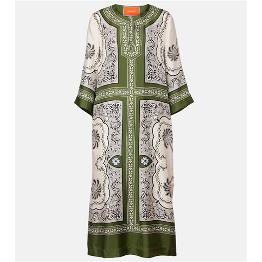 La DoubleJ caftano mirage placã©e in twill di seta