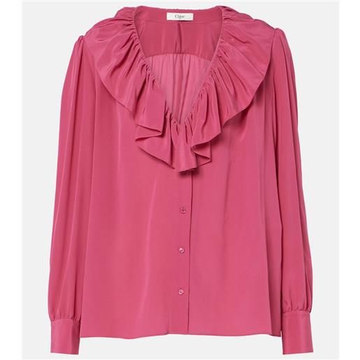Chloe chloã© blusa in seta con volant
