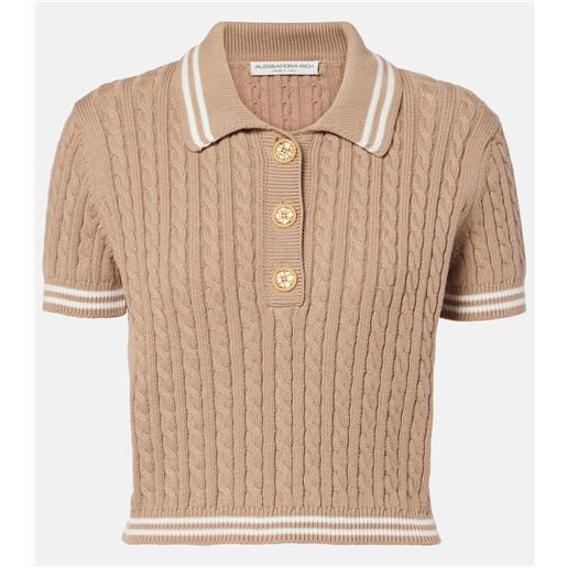 Alessandra Rich polo in maglia di cotone a trecce