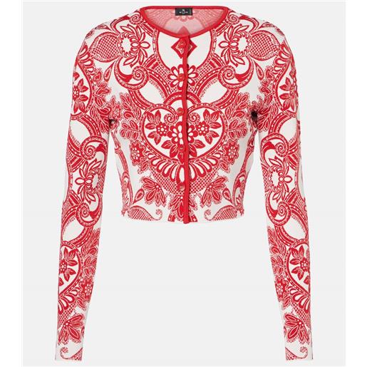 Etro cardigan cropped con stampa paisley