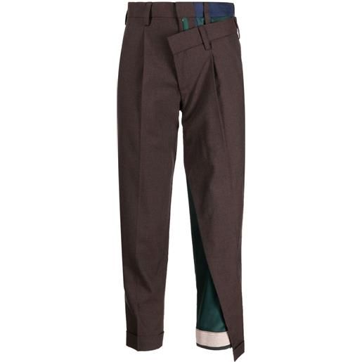 Kolor pantaloni crop a vita alta - marrone