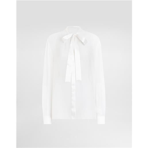 Dolce & Gabbana camicia in chiffon con fiocco al collo