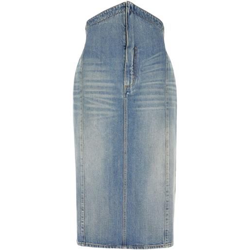 Alexander McQueen gonna midi denim - blu