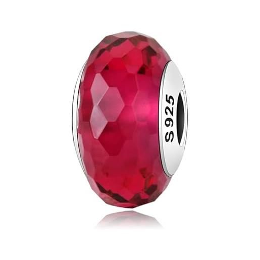 LES FOLIES DI PAOLA GRIECO charm murrina vetro murano rosso in argento 925 - les folies per pandora