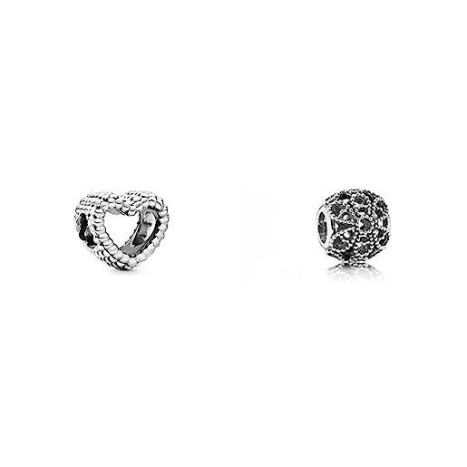 Pandora bead charm donna argento - 797516 & abalorio calado 791282 mujer plata rosas
