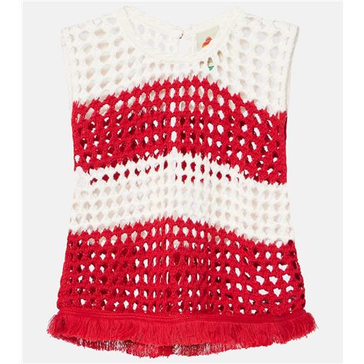 Farm Rio gilet in crochet di cotone a righe