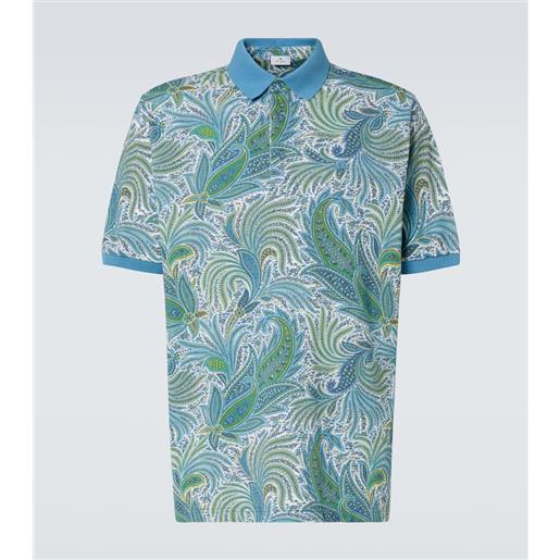 Etro polo roma in cotone con stampa paisley