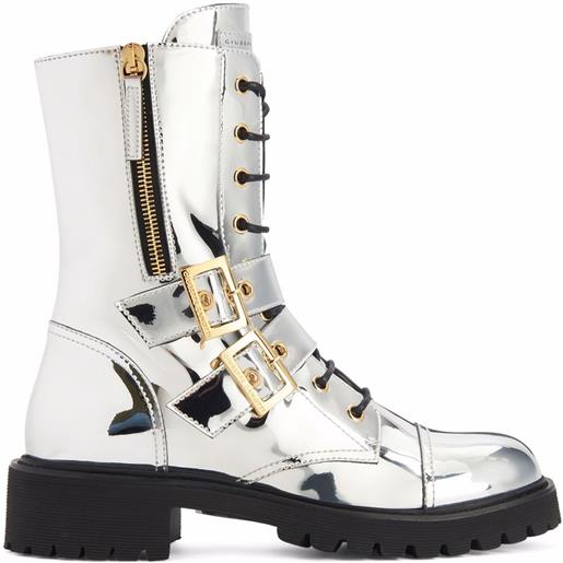 Giuseppe Zanotti stivali tifa metallizzati - argento