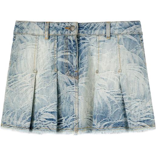 Palm Angels minigonna con motivo palme jacquard - blu